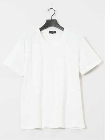 ふくれアーガイル Vネック半袖Tシャツ