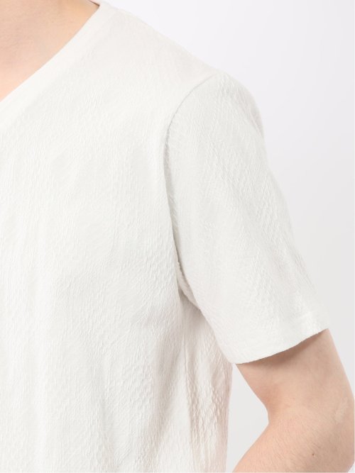 ふくれアーガイル Vネック半袖Tシャツ