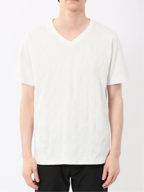 ふくれアーガイル Vネック半袖Tシャツ