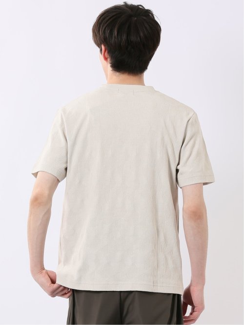 ジオメトリック ジャガード クルーネック 半袖 Tシャツ