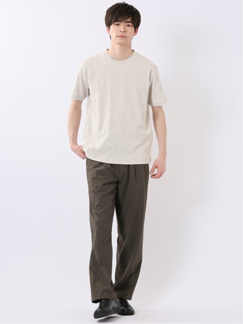 ジオメトリック ジャガード クルーネック 半袖 Tシャツ
