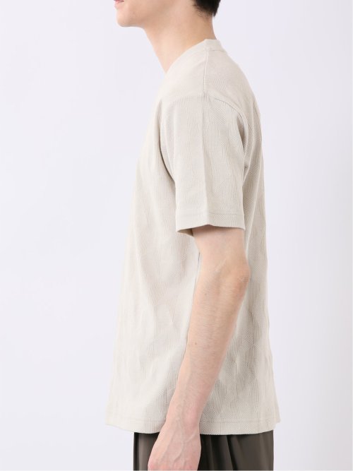 ジオメトリック ジャガード クルーネック 半袖 Tシャツ