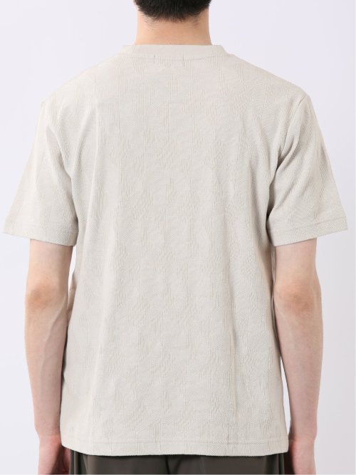 ジオメトリック ジャガード クルーネック 半袖 Tシャツ