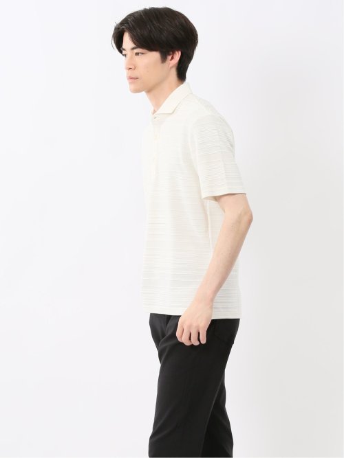 タックボーダー カッタウェイ半袖ポロシャツ
