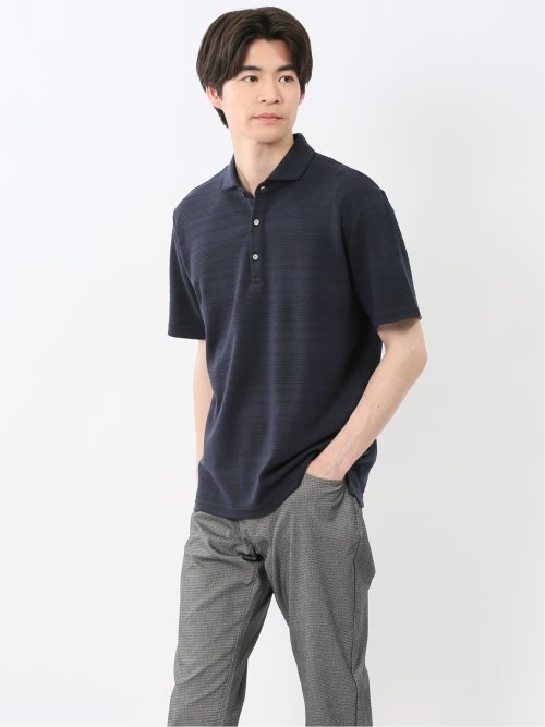 タックボーダー カッタウェイ半袖ポロシャツ