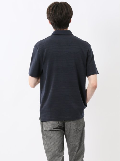 タックボーダー カッタウェイ半袖ポロシャツ