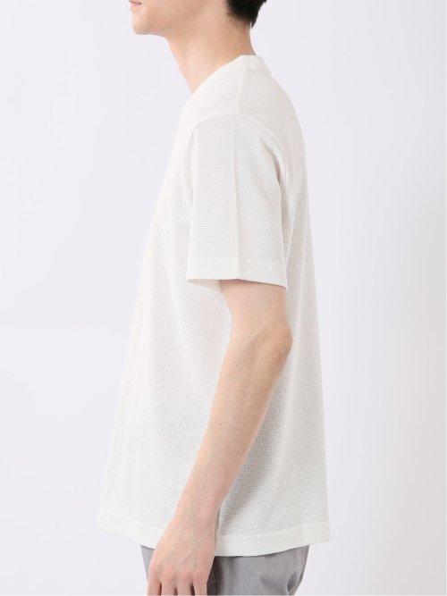 ヘリンボン ジャガード Vネック 半袖 Tシャツ