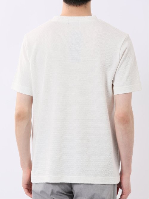 ヘリンボン ジャガード Vネック 半袖 Tシャツ