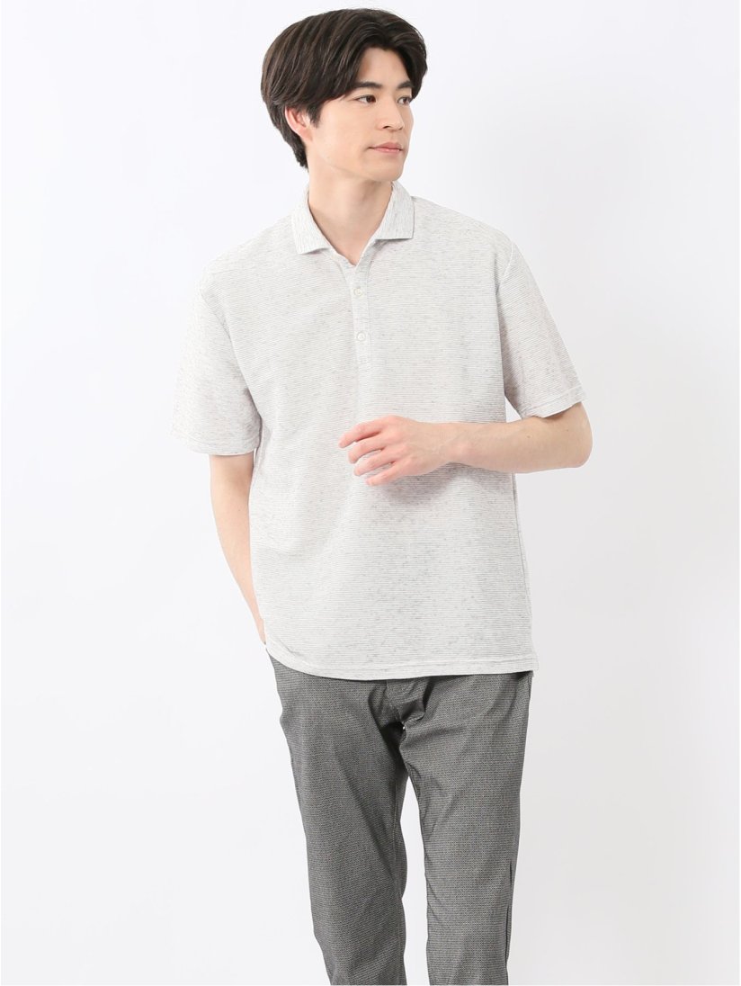 杢リップル カッタウェイ半袖ポロシャツ(M 03ライトグレー): トップス | TAKA-Q ONLINE SHOP／タカキューオンラインショップ【公式 通販】