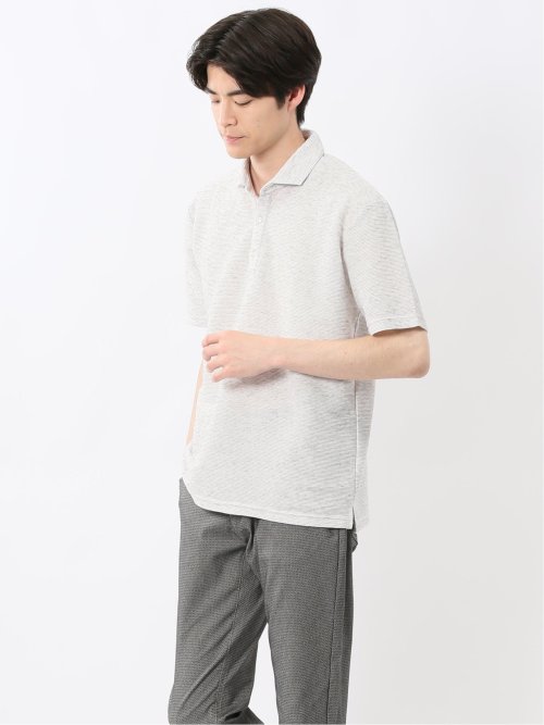 杢リップル カッタウェイ半袖ポロシャツ