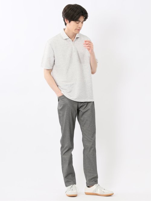 杢リップル カッタウェイ半袖ポロシャツ