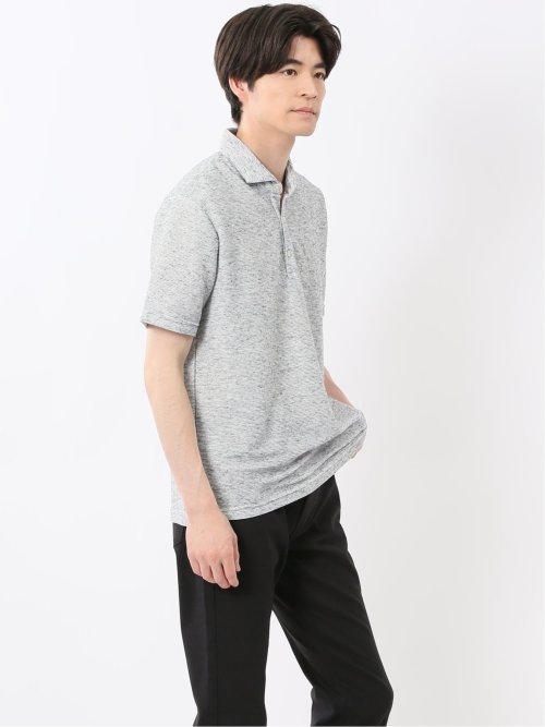 杢リップル カッタウェイ半袖ポロシャツ