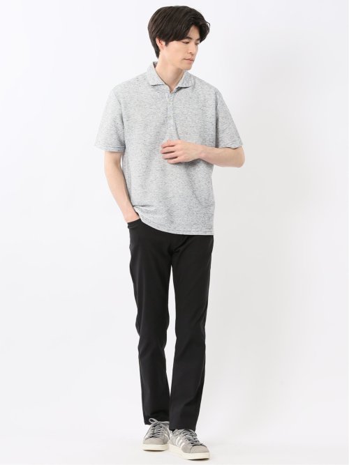杢リップル カッタウェイ半袖ポロシャツ