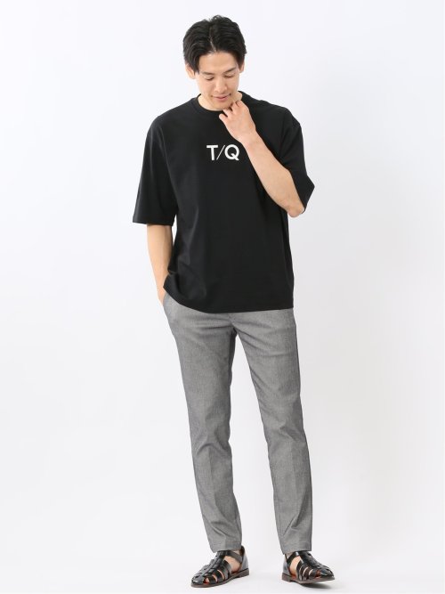 綿100% ロゴプリント クルーネック半袖Tシャツ