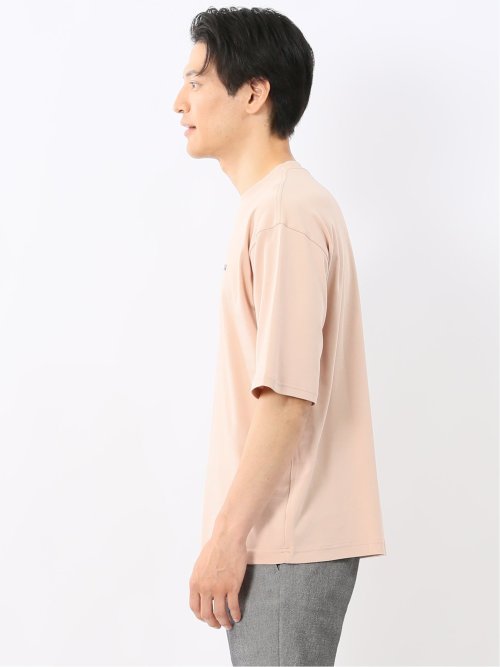 綿100% ロゴ刺繍 クルーネック半袖Tシャツ