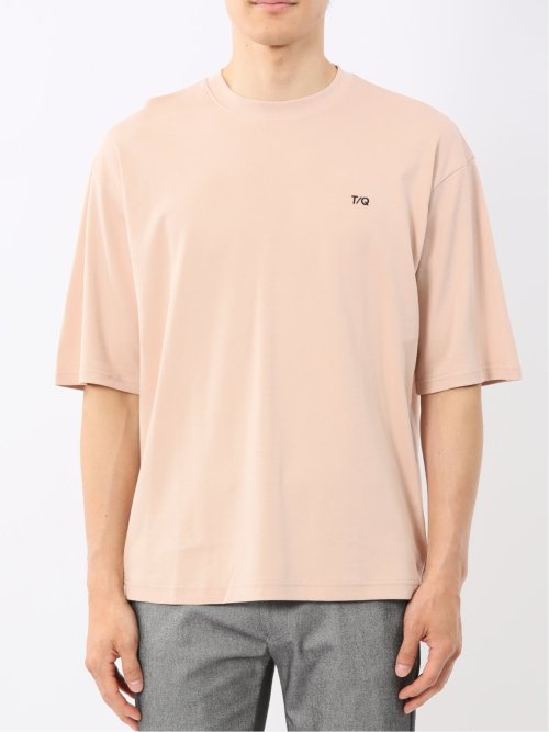 綿100% ロゴ刺繍 クルーネック半袖Tシャツ