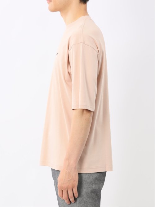 綿100% ロゴ刺繍 クルーネック半袖Tシャツ