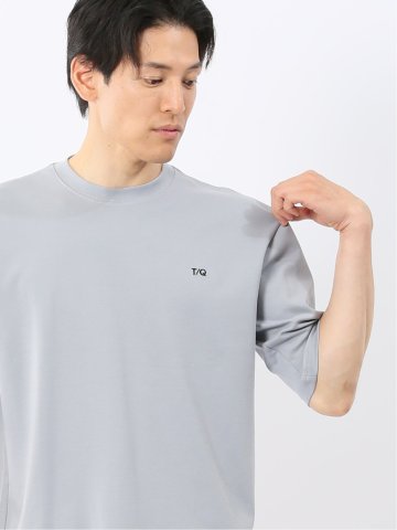 綿100% ロゴ刺繍 クルーネック半袖Tシャツ