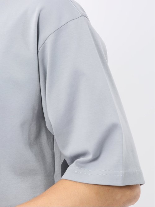 綿100% ロゴ刺繍 クルーネック半袖Tシャツ