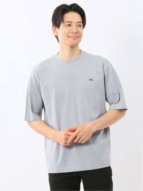 綿100% ロゴ刺繍 クルーネック半袖Tシャツ