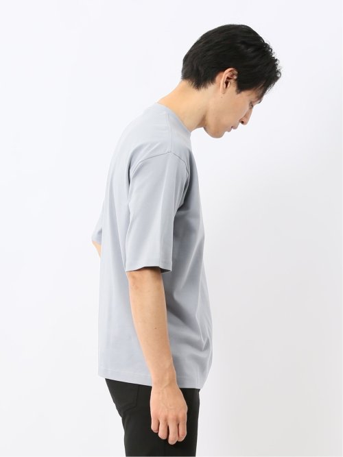 綿100% ロゴ刺繍 クルーネック半袖Tシャツ