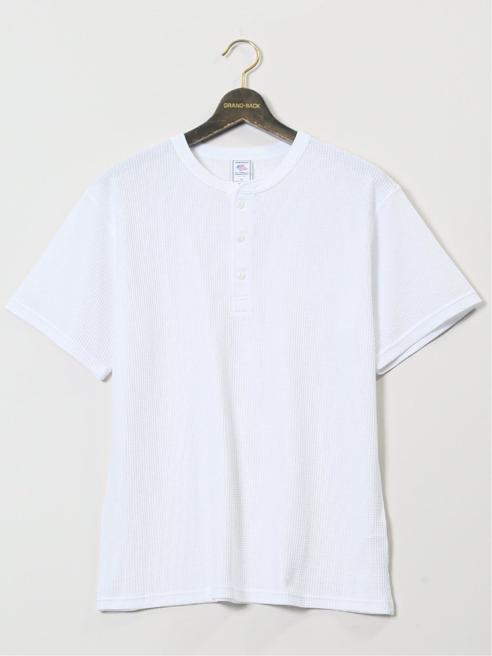 【大きいサイズ】ジェーイーモーガンロングジョーンズ/JEMORGAN LONG JOHNS ワッフル ヘンリー半袖Tシャツ