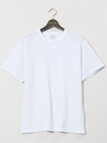 ジェーイーモーガンロングジョーンズ/JEMORGAN LONG JOHNS ワッフル ヘンリー半袖Tシャツ