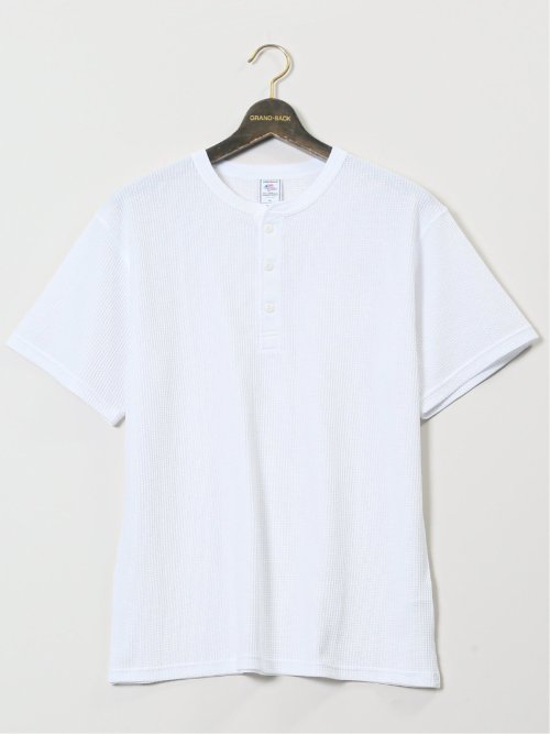 【大きいサイズ】ジェーイーモーガンロングジョーンズ/JEMORGAN LONG JOHNS ワッフル ヘンリー半袖Tシャツ