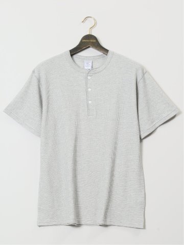 【大きいサイズ】ジェーイーモーガンロングジョーンズ/JEMORGAN LONG JOHNS ワッフル ヘンリー半袖Tシャツ