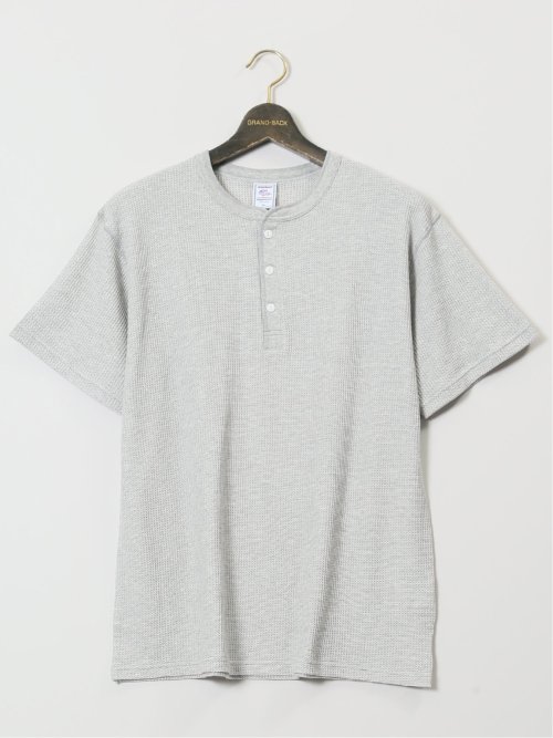 【大きいサイズ】ジェーイーモーガンロングジョーンズ/JEMORGAN LONG JOHNS ワッフル ヘンリー半袖Tシャツ