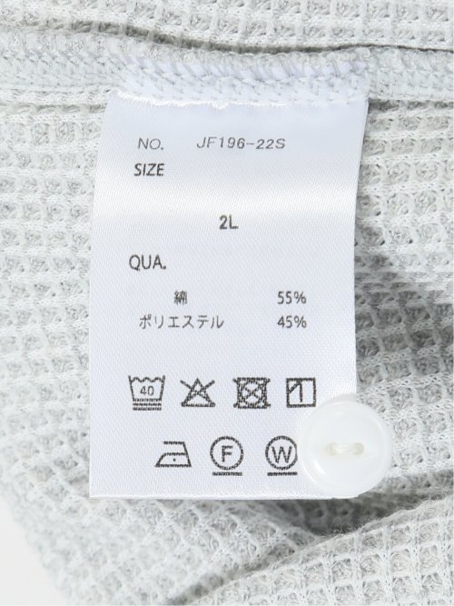 【大きいサイズ】ジェーイーモーガンロングジョーンズ/JEMORGAN LONG JOHNS ワッフル ヘンリー半袖Tシャツ