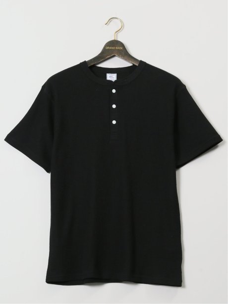 【大きいサイズ】ジェーイーモーガンロングジョーンズ/JEMORGAN LONG JOHNS ワッフル ヘンリー半袖Tシャツ
