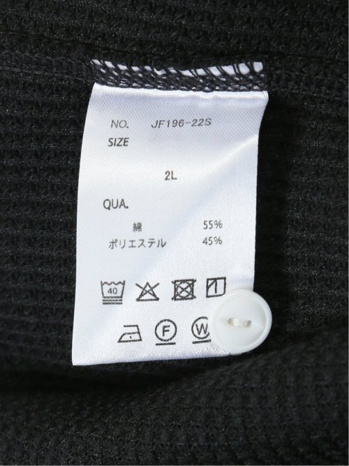 【大きいサイズ】ジェーイーモーガンロングジョーンズ/JEMORGAN LONG JOHNS ワッフル ヘンリー半袖Tシャツ