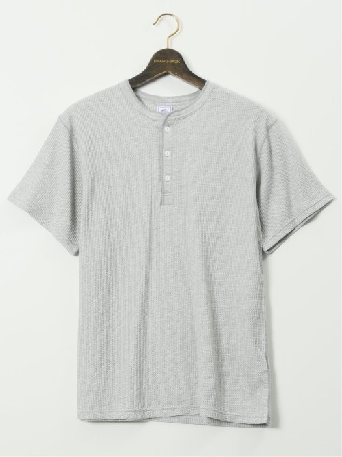 【大きいサイズ】ジェーイーモーガンロングジョーンズ/JEMORGAN LONG JOHNS ワッフル ヘンリー 半袖 Tシャツ