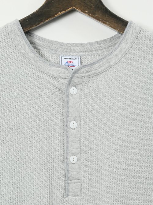 【大きいサイズ】ジェーイーモーガンロングジョーンズ/JEMORGAN LONG JOHNS ワッフル ヘンリー 半袖 Tシャツ