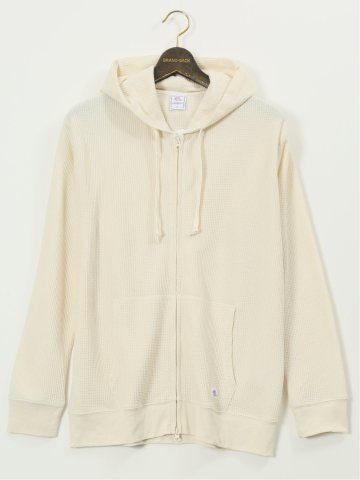 【大きいサイズ】ジェーイーモーガンロングジョーンズ/JEMORGAN LONG JOHNS ワッフル フルジップ長袖パーカー