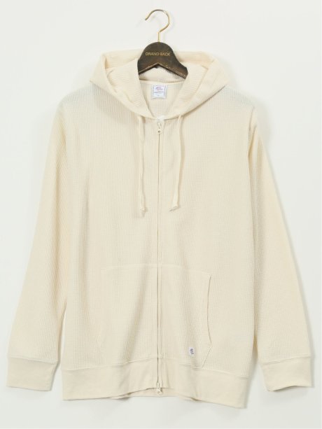 【大きいサイズ】ジェーイーモーガンロングジョーンズ/JEMORGAN LONG JOHNS ワッフル フルジップ長袖パーカー