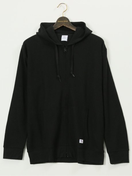 【大きいサイズ】ジェーイーモーガンロングジョーンズ/JEMORGAN LONG JOHNS ワッフル フルジップ長袖パーカー