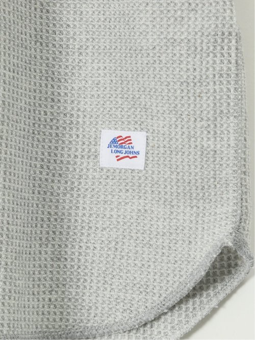 【大きいサイズ】ジェーイーモーガンロングジョーンズ/JEMORGAN LONG JOHNS ワッフル 配色ラグラン クルー7分袖Tシャツ