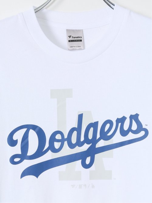 【大きいサイズ】ファナティクス MLB Tシャツ メンズ 半袖 クルーネック 綿 コットン ドジャース オーバーラッピング ロゴ