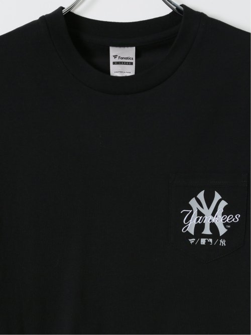 【大きいサイズ】ファナティクス MLB Tシャツ メンズ 半袖 クルーネック 綿 コットン 胸ポケット オーバーラッピング 刺繍