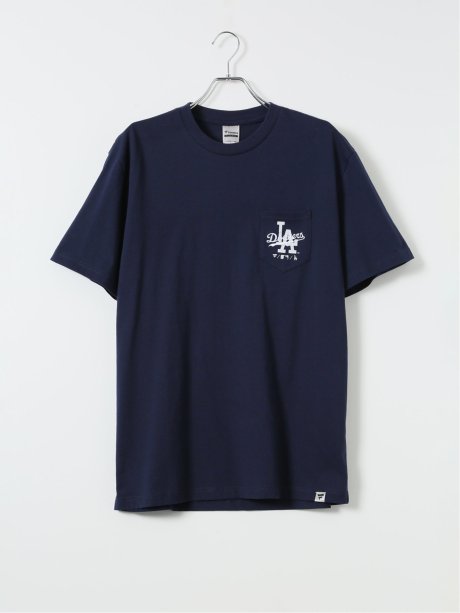 【大きいサイズ】ファナティクス MLB Tシャツ メンズ 半袖 クルーネック 綿 コットン 胸ポケット オーバーラッピング 刺繍