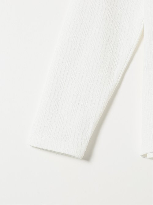 Tシャツ メンズ 長袖 ストレッチ クルーネック 幾何学 リンクス ジャガード