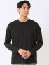 Tシャツ メンズ 長袖 ストレッチ クルーネック 幾何学 リンクス ジャガード
