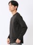 Tシャツ メンズ 長袖 ストレッチ クルーネック 幾何学 リンクス ジャガード