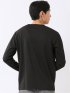 Tシャツ メンズ 長袖 ストレッチ クルーネック 幾何学 リンクス ジャガード