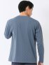Tシャツ メンズ 長袖 ストレッチ クルーネック 幾何学 リンクス ジャガード