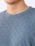 Tシャツ メンズ 長袖 ストレッチ クルーネック 幾何学 リンクス ジャガード