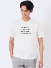 綿天竺 メッセージ ロゴ クルーネック 半袖 Tシャツ