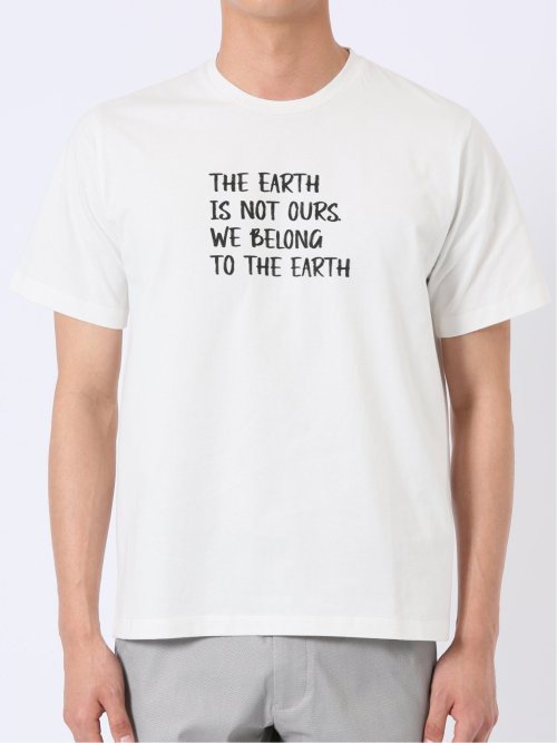 綿天竺 メッセージ ロゴ クルーネック 半袖 Tシャツ